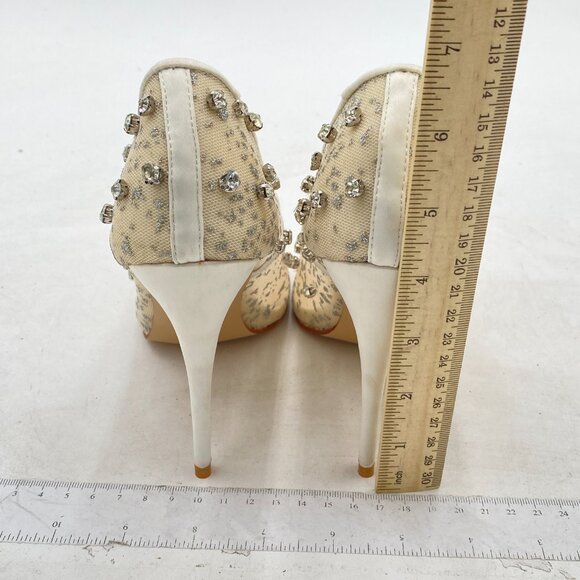 XYD White Rhinestone Heels - Picture 4 of 7